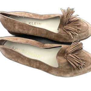 Anne Klein Flats Shoes Womens 9.5 Slip On Loafers Work Closed Toe Suede Tassel